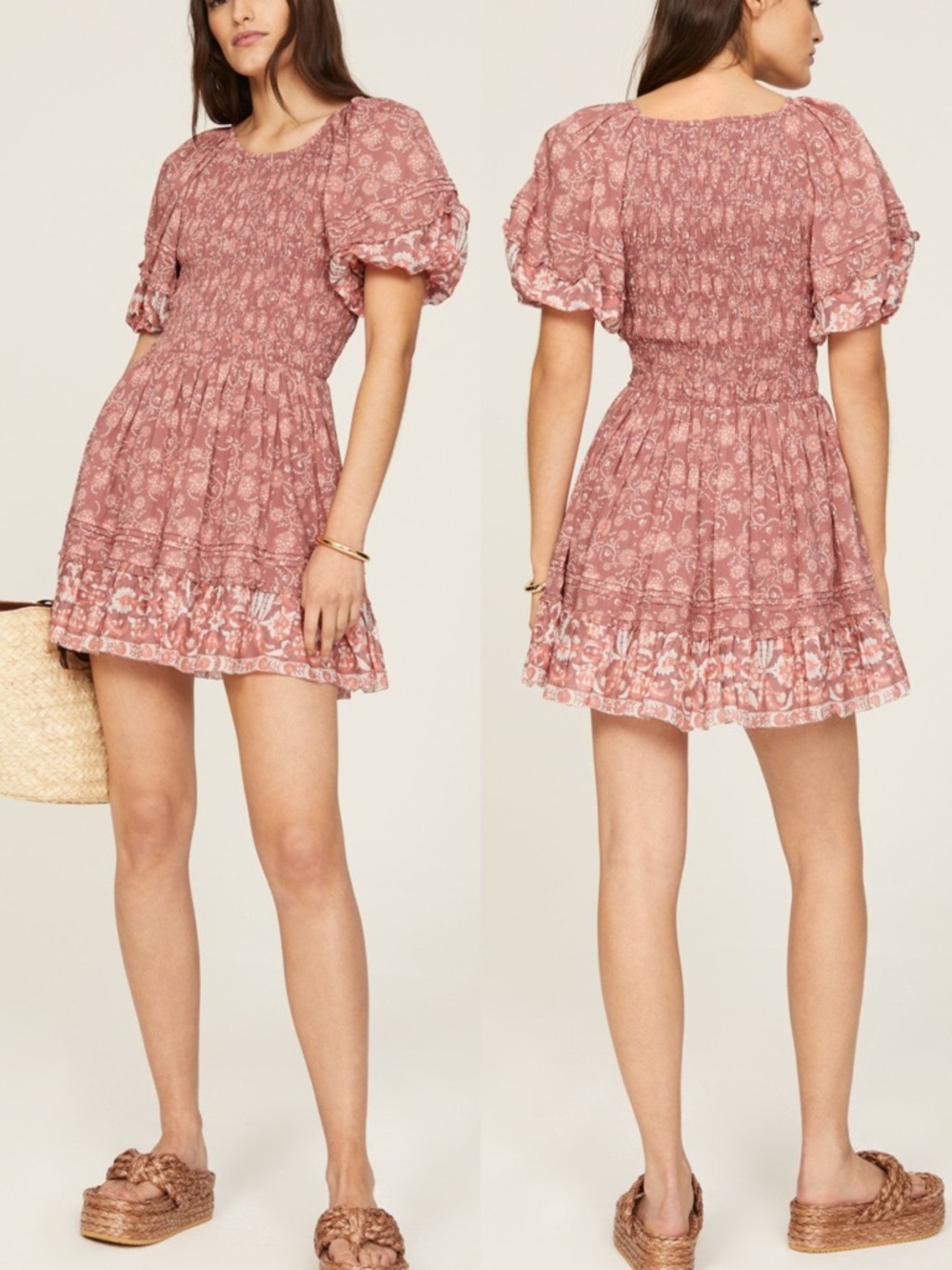 Cleobella Mina Mini Dress in Camala Floral Size Large
